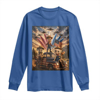 Patriotic Italian Brainrot Farmer Meme Long Sleeve Shirt Funny USA Freedom Jet Fighter Graphic