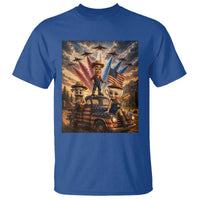 Patriotic Italian Brainrot Farmer Meme T Shirt Funny USA Freedom Jet Fighter Graphic