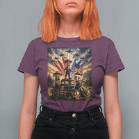Patriotic Italian Brainrot Farmer Meme T Shirt For Women Funny USA Freedom Jet Fighter Graphic