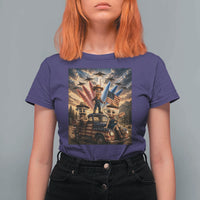 Patriotic Italian Brainrot Farmer Meme T Shirt For Women Funny USA Freedom Jet Fighter Graphic