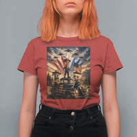 Patriotic Italian Brainrot Farmer Meme T Shirt For Women Funny USA Freedom Jet Fighter Graphic