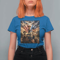 Patriotic Italian Brainrot Farmer Meme T Shirt For Women Funny USA Freedom Jet Fighter Graphic