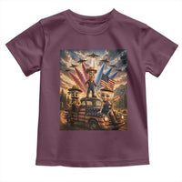 Patriotic Italian Brainrot Farmer Meme Toddler T Shirt Funny USA Freedom Jet Fighter Graphic
