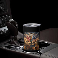 Patriotic Italian Brainrot Farmer Meme Tumbler Cup Funny USA Freedom Jet Fighter Graphic