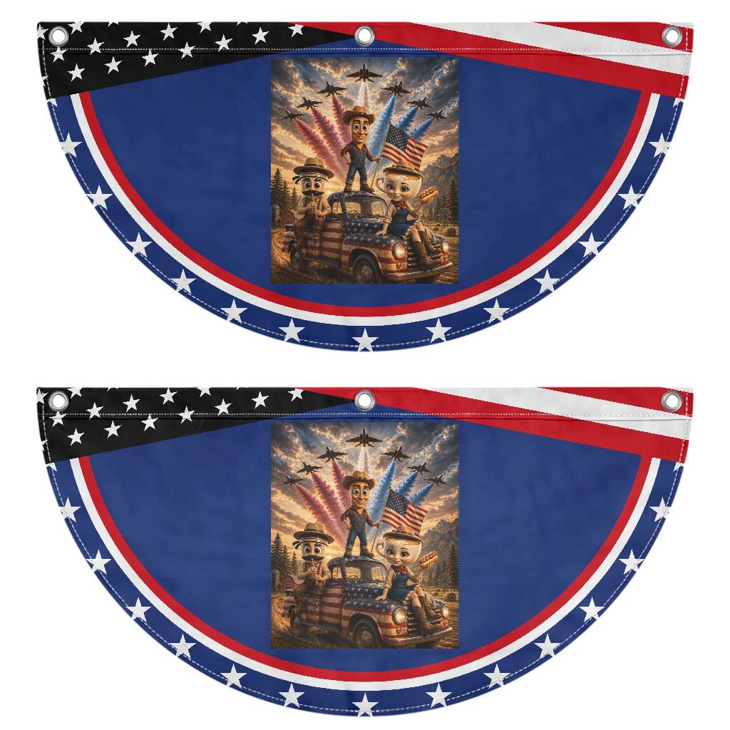 Italian Brainrot Farmer Meme Patriotic Fan Flag Funny USA Freedom Jet Fighter Graphic