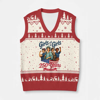 USA 250th Anniversary Feminist V-Neck Knit Sweater Vest Girls Will Be Girls