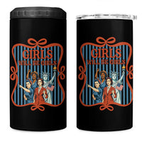 Red White Blue Feminist Pride 4 in 1 Can Cooler Tumbler Girls Will Be Girls