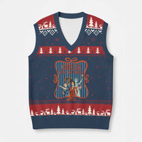 Red White Blue Feminist Pride V-Neck Knit Sweater Vest Girls Will Be Girls