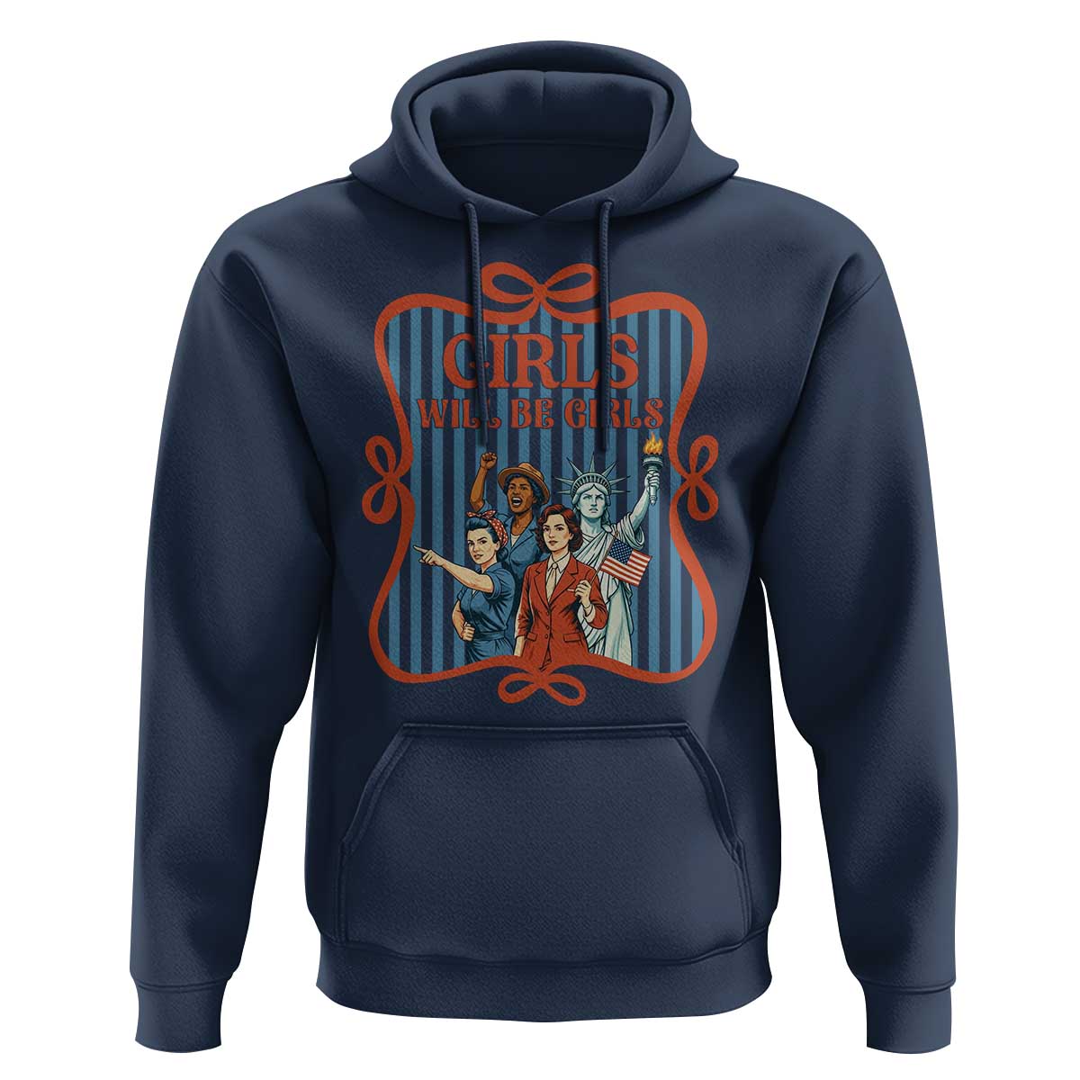 Red White Blue Feminist Pride Hoodie Girls Will Be Girls