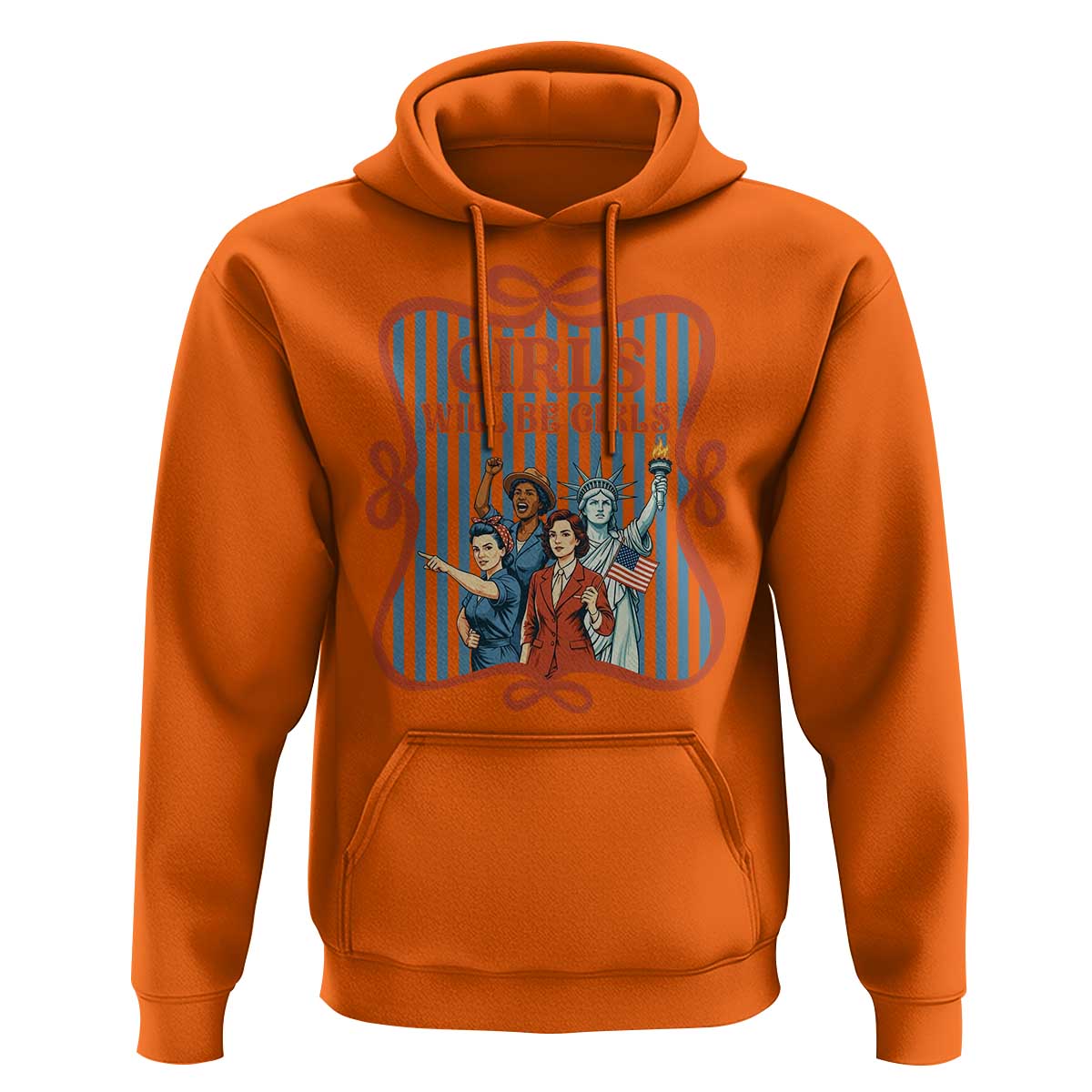 Red White Blue Feminist Pride Hoodie Girls Will Be Girls
