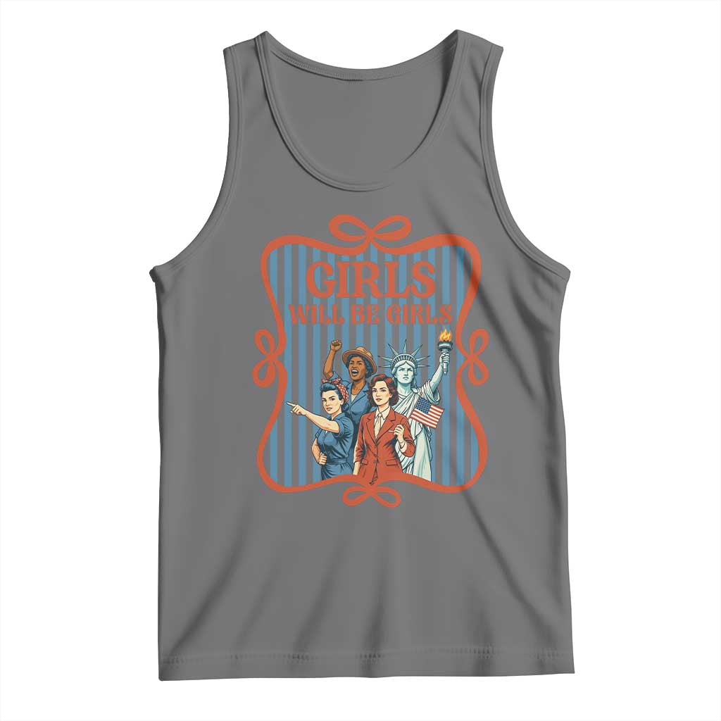 Red White Blue Feminist Pride Tank Top Girls Will Be Girls