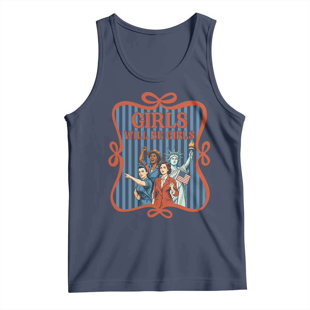Red White Blue Feminist Pride Tank Top Girls Will Be Girls