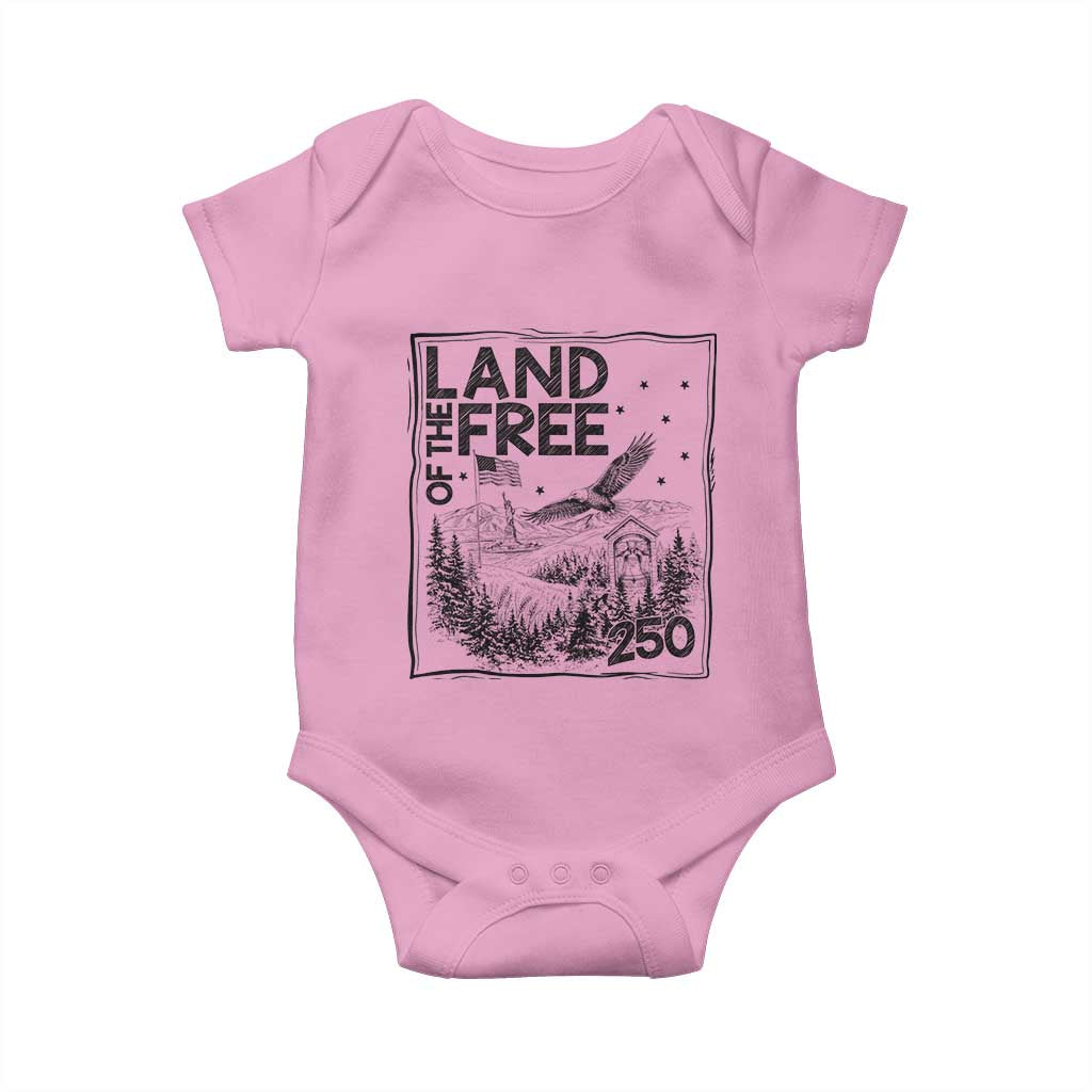 Vintage USA 250 Patriotic Pride Baby Onesie Land Of The Free