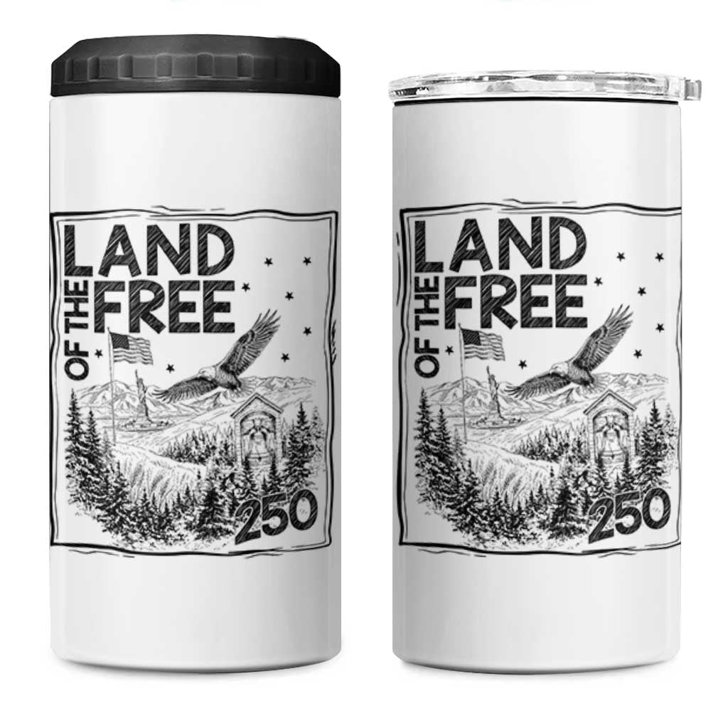 Vintage USA 250 Patriotic Pride 4 in 1 Can Cooler Tumbler Land Of The Free