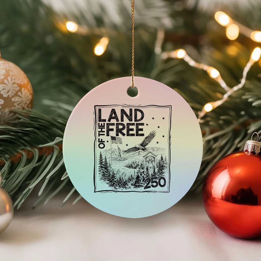 Vintage USA 250 Patriotic Pride Ceramic Ornament Land Of The Free