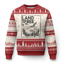 Vintage USA 250 Patriotic Pride Ugly Christmas Sweater Land Of The Free