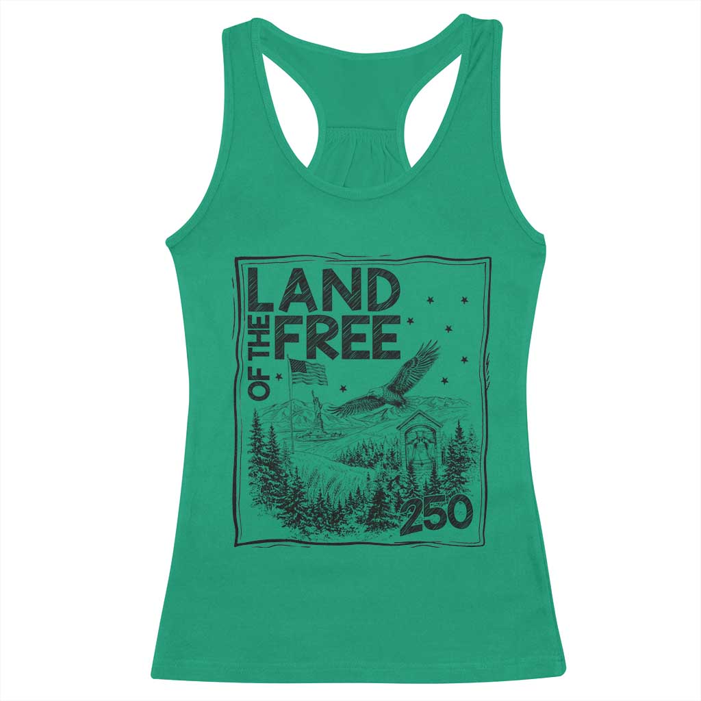 Vintage USA 250 Patriotic Pride Racerback Tank Top Land Of The Free