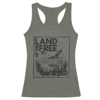 Vintage USA 250 Patriotic Pride Racerback Tank Top Land Of The Free
