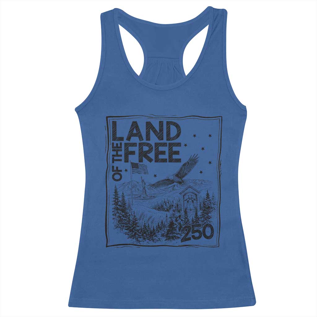 Vintage USA 250 Patriotic Pride Racerback Tank Top Land Of The Free