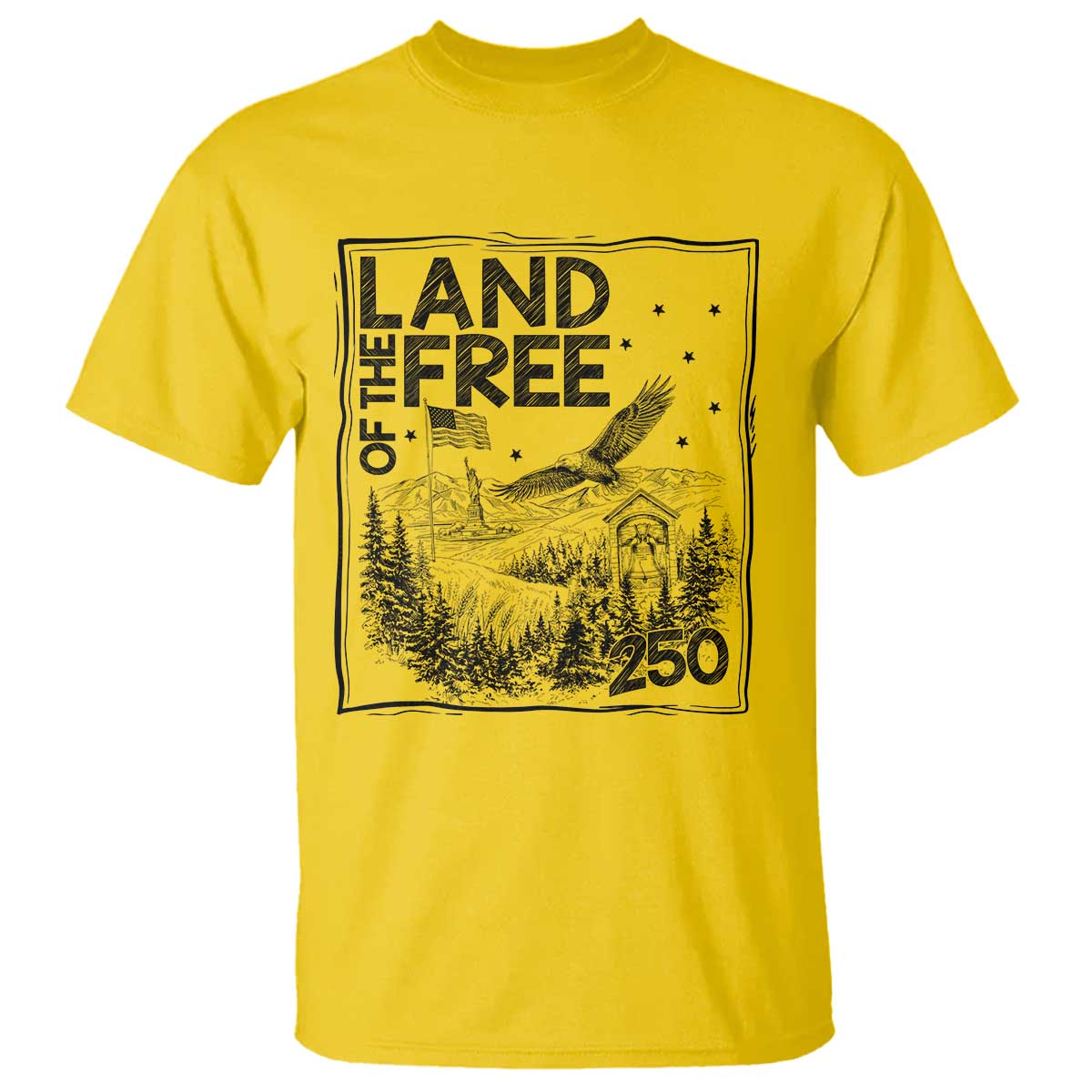 Vintage USA 250 Patriotic Pride T Shirt Land Of The Free