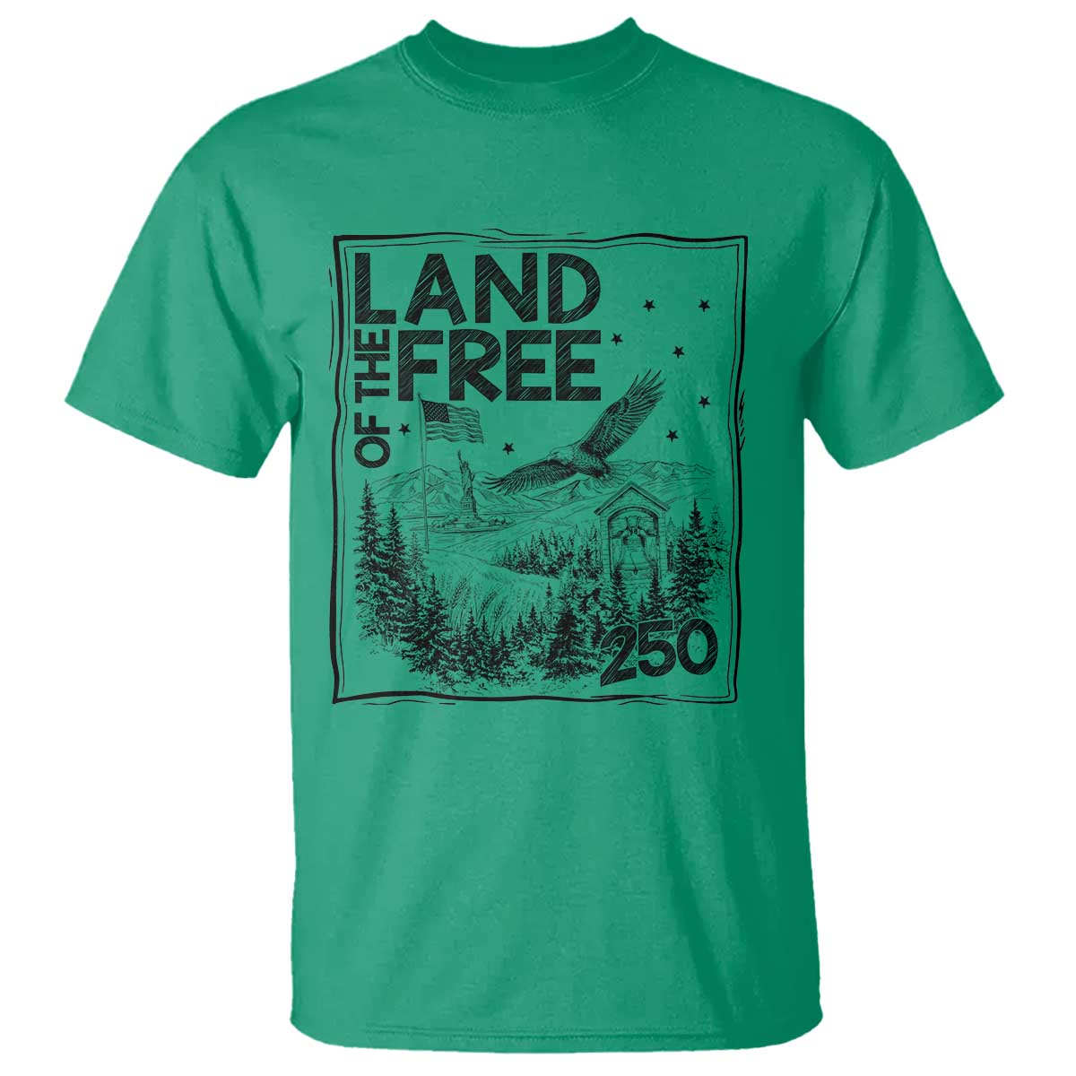 Vintage USA 250 Patriotic Pride T Shirt Land Of The Free
