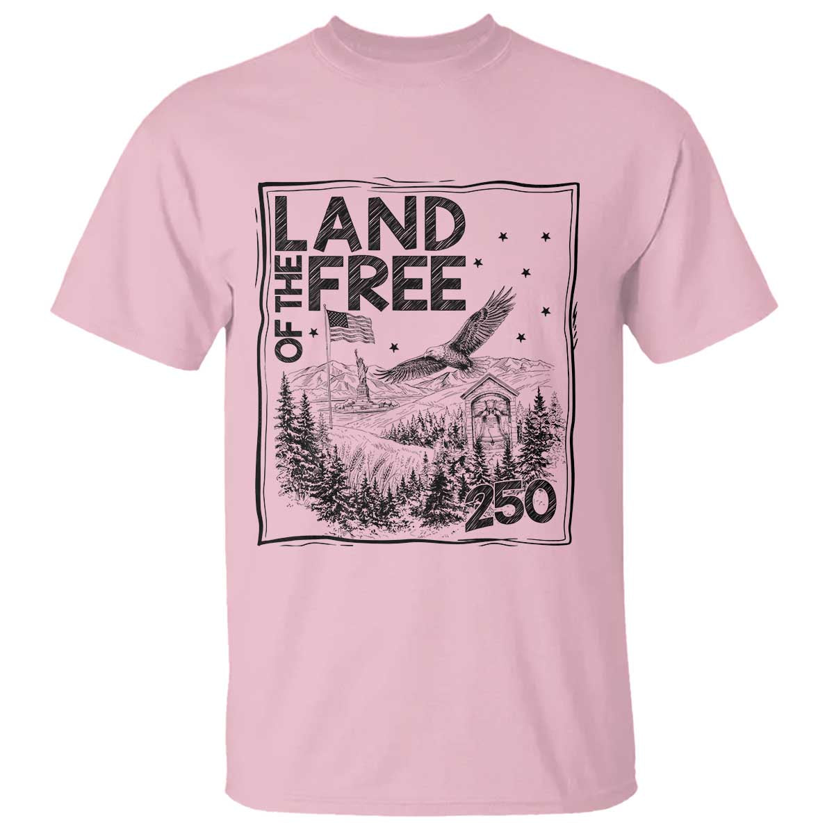 Vintage USA 250 Patriotic Pride T Shirt Land Of The Free