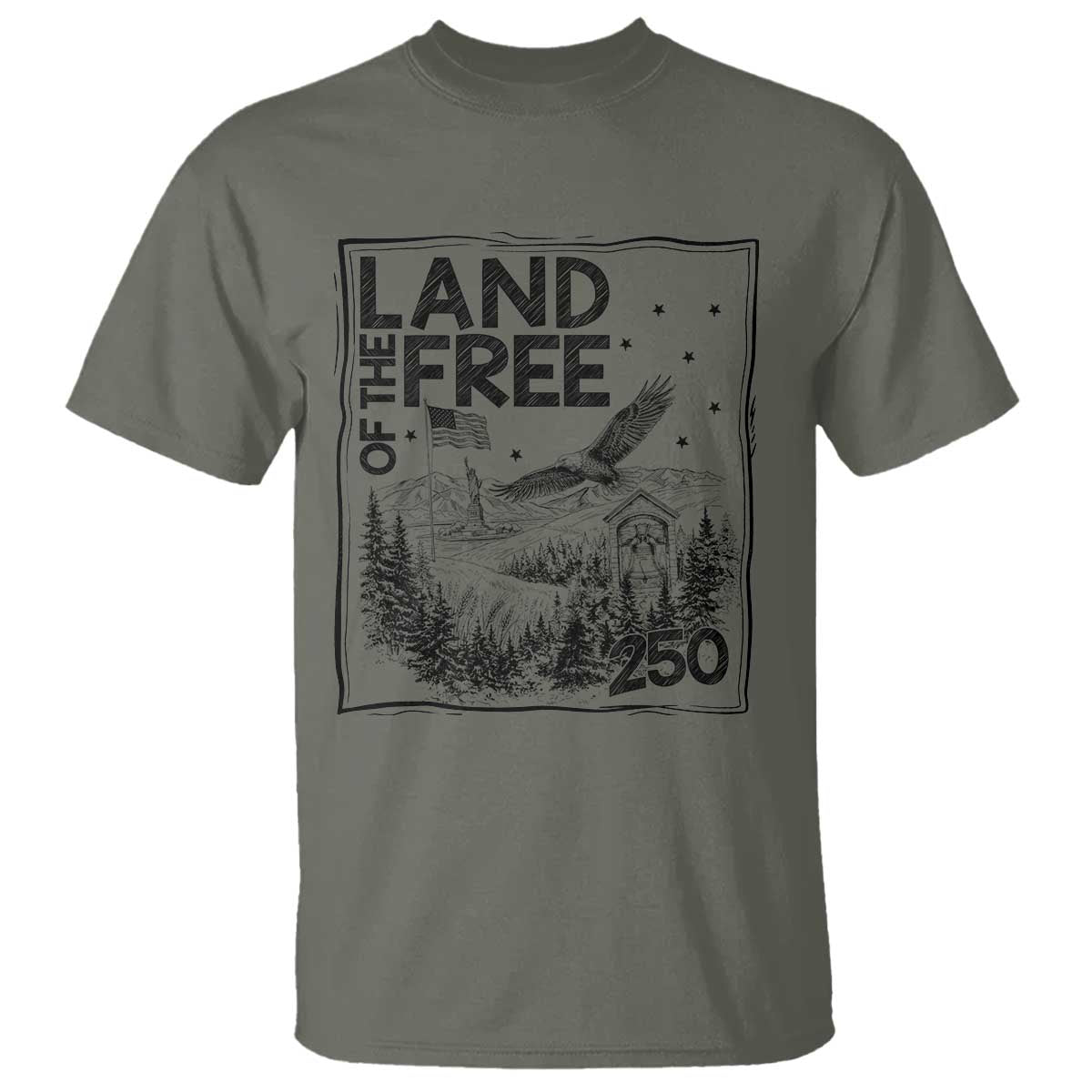 Vintage USA 250 Patriotic Pride T Shirt Land Of The Free