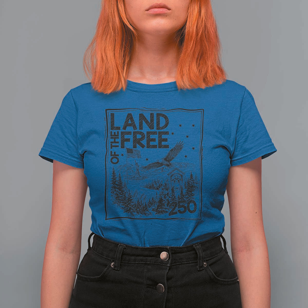 Vintage USA 250 Patriotic Pride T Shirt For Women Land Of The Free