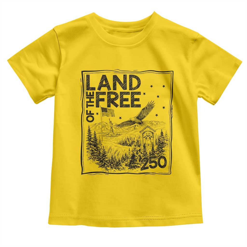 Vintage USA 250 Patriotic Pride Toddler T Shirt Land Of The Free