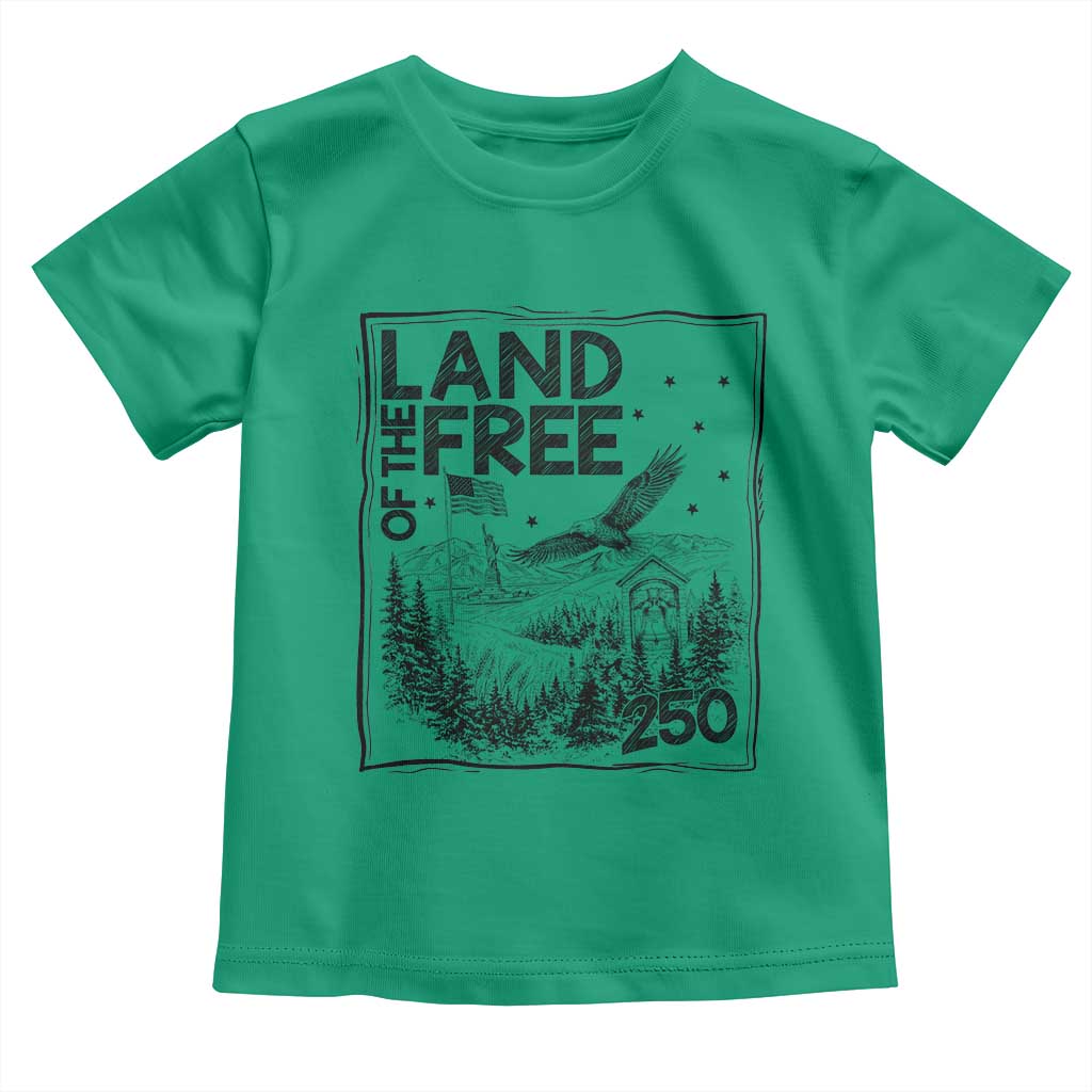 Vintage USA 250 Patriotic Pride Toddler T Shirt Land Of The Free