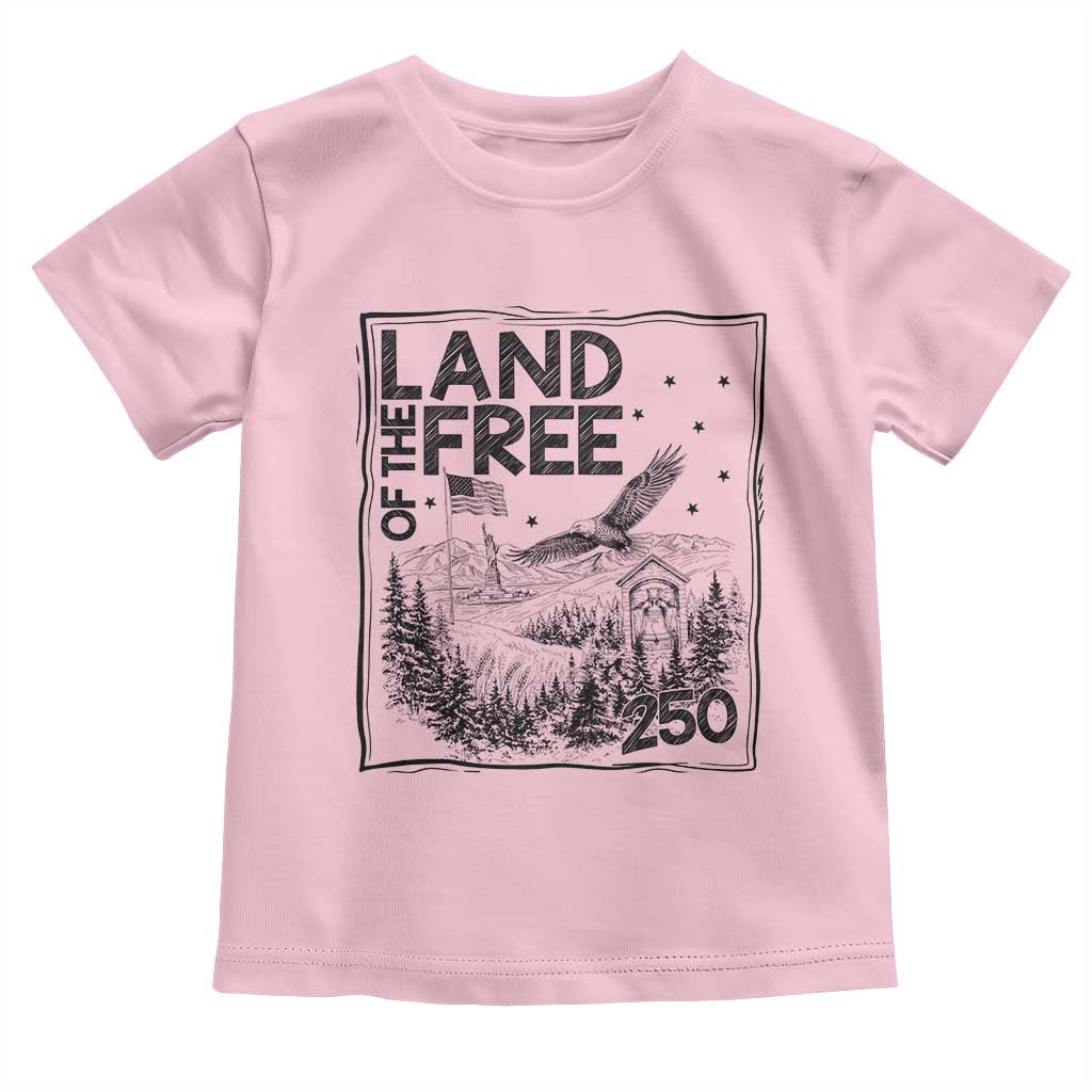 Vintage USA 250 Patriotic Pride Toddler T Shirt Land Of The Free