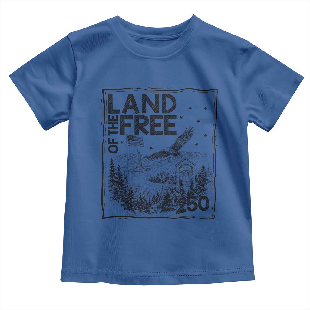 Vintage USA 250 Patriotic Pride Toddler T Shirt Land Of The Free