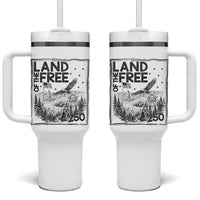 Vintage USA 250 Patriotic Pride Tumbler With Handle Land Of The Free