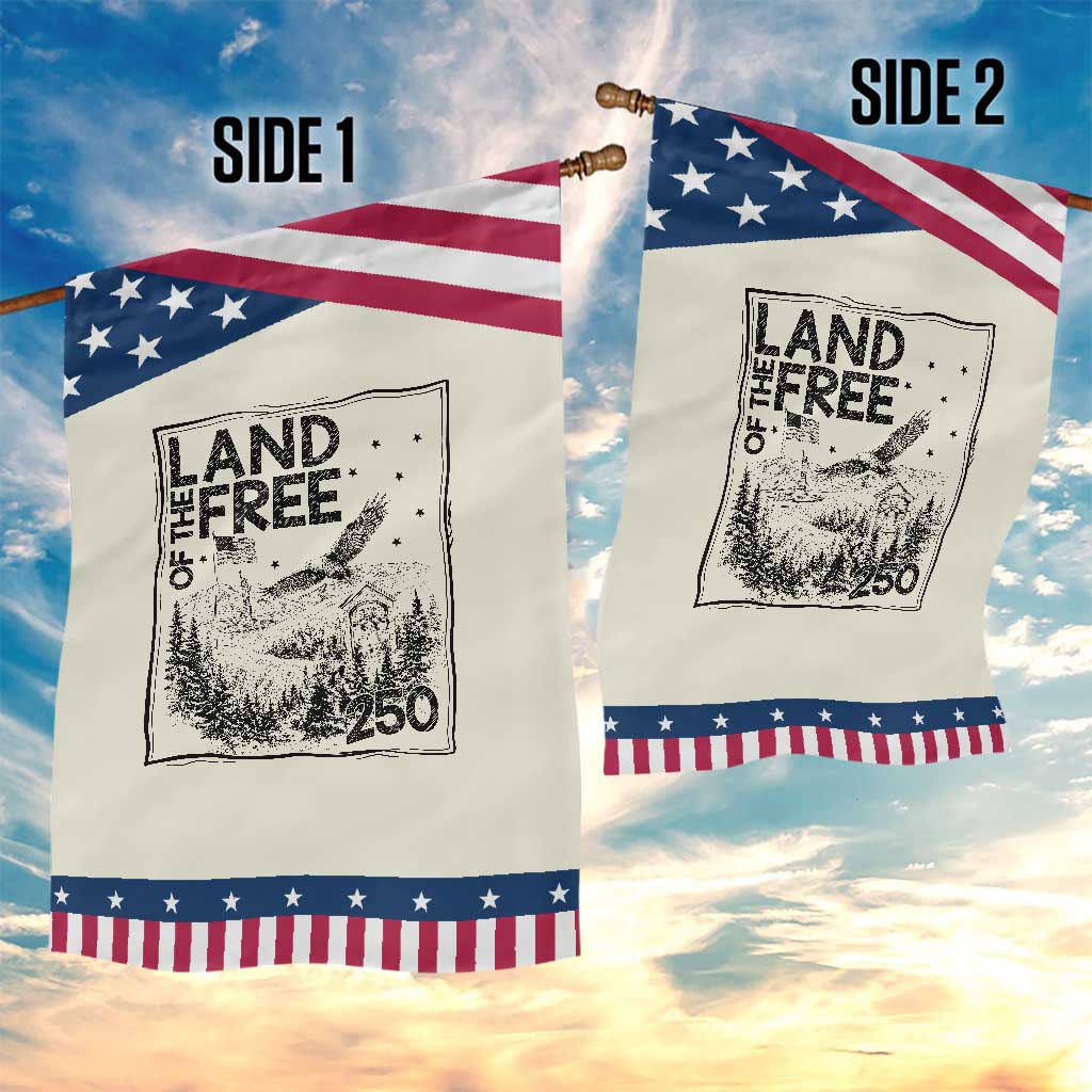 Vintage USA 250 Pride Patriotic Garden Flag Land Of The Free