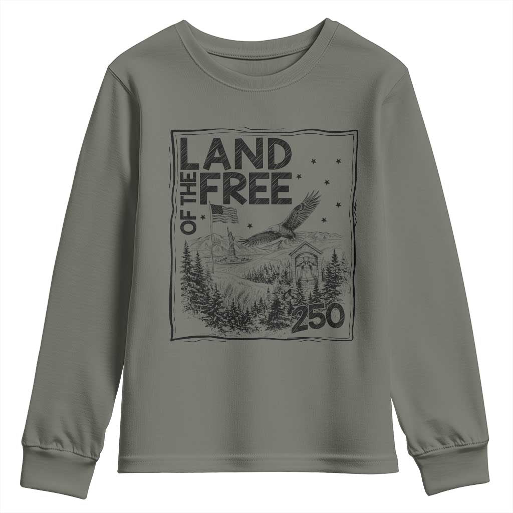 Vintage USA 250 Patriotic Pride Youth Sweatshirt Land Of The Free