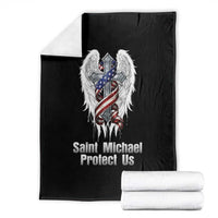 Saint Michael Protect Us American Christian Heritage Throw Blanket Catholic Faith Gift