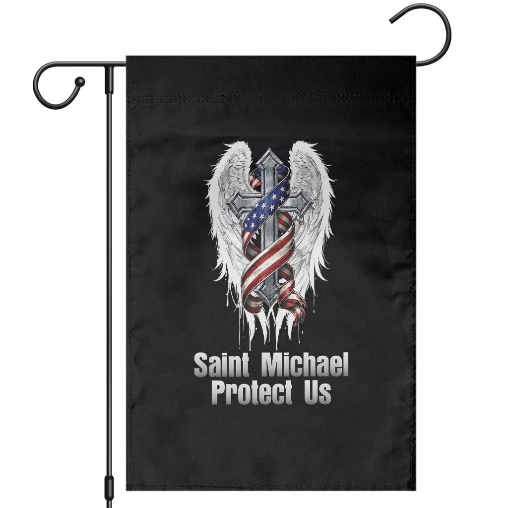 Saint Michael Protect Us American Christian Heritage Garden Flag Catholic Faith Gift