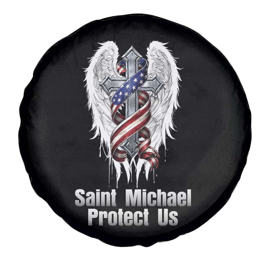 Saint Michael Protect Us American Christian Heritage Spare Tire Cover Catholic Faith Gift