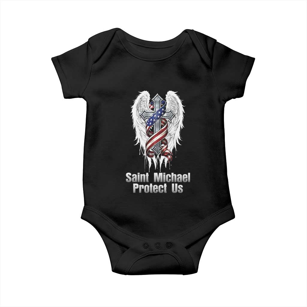 Saint Michael Protect Us American Christian Heritage Baby Onesie Catholic Faith Gift