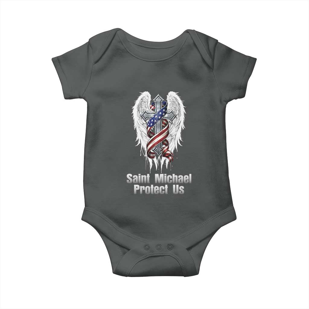 Saint Michael Protect Us American Christian Heritage Baby Onesie Catholic Faith Gift