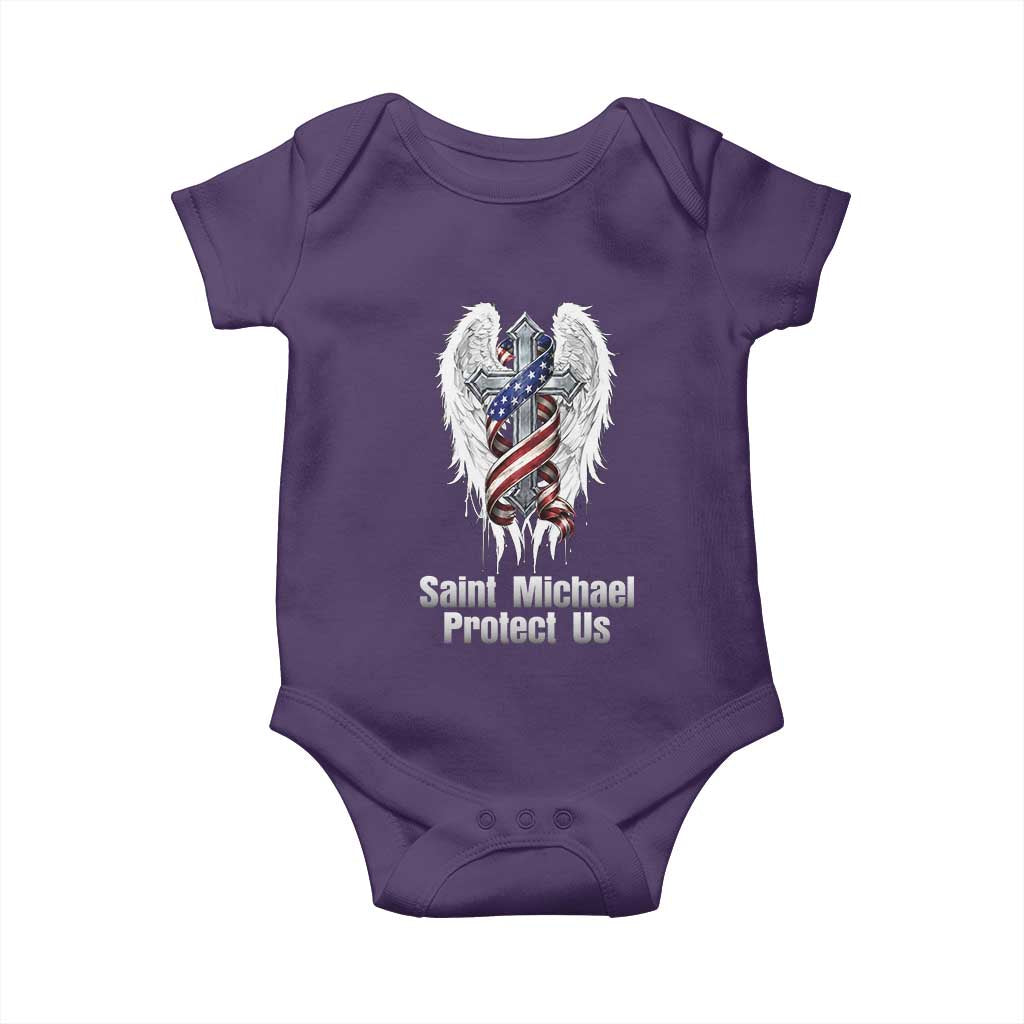 Saint Michael Protect Us American Christian Heritage Baby Onesie Catholic Faith Gift