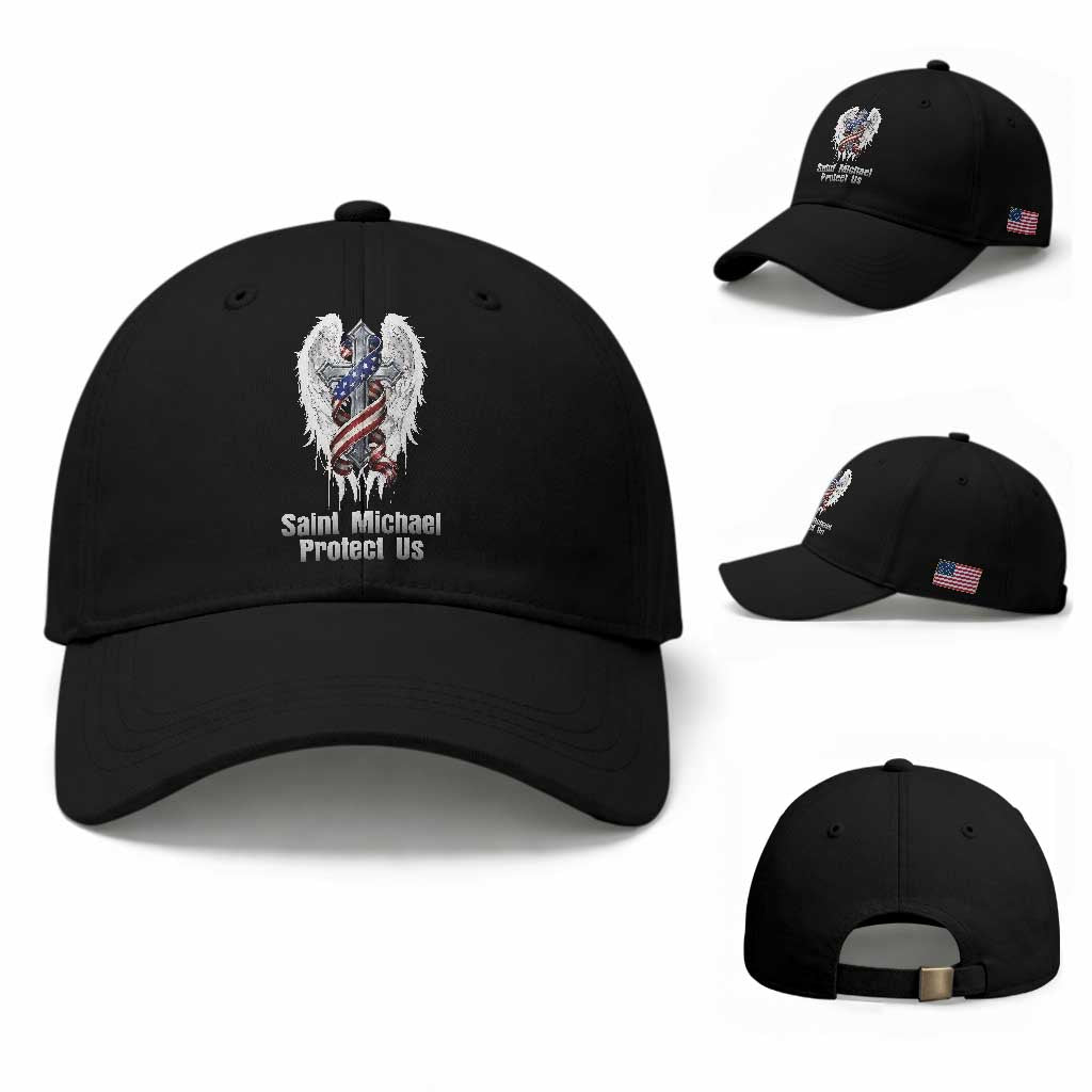 Saint Michael Protect Us American Christian Heritage Baseball Cap Catholic Faith Gift