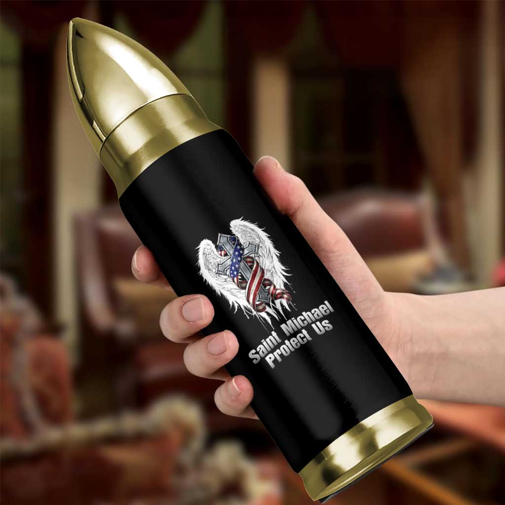 Saint Michael Protect Us American Christian Heritage Bullet Tumbler Catholic Faith Gift