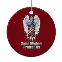 Saint Michael Protect Us American Christian Heritage Ceramic Ornament Catholic Faith Gift