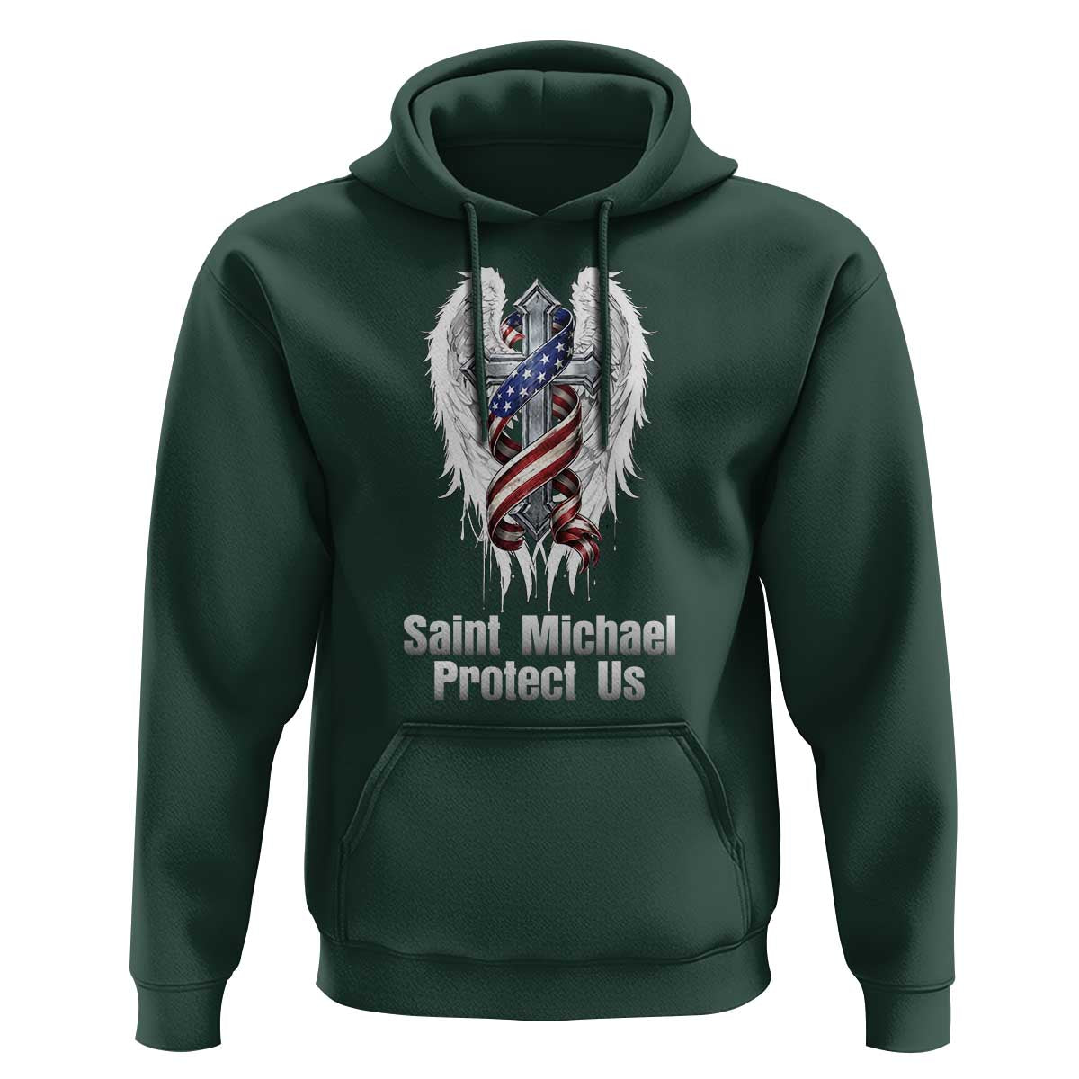 Saint Michael Protect Us American Christian Heritage Hoodie Catholic Faith Gift