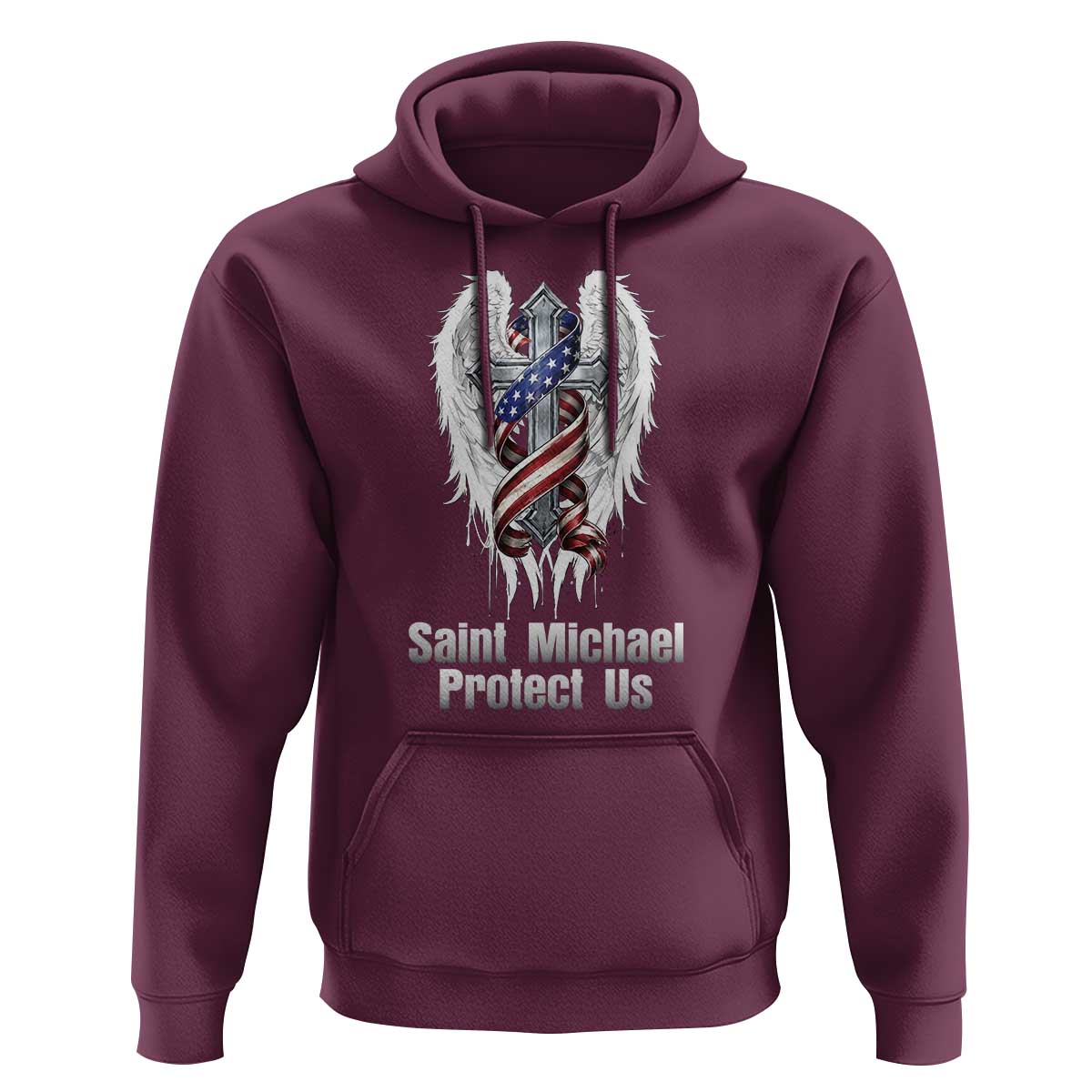 Saint Michael Protect Us American Christian Heritage Hoodie Catholic Faith Gift
