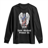 Saint Michael Protect Us American Christian Heritage Long Sleeve Shirt Catholic Faith Gift