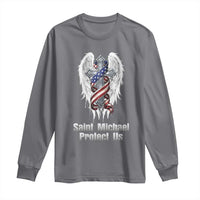 Saint Michael Protect Us American Christian Heritage Long Sleeve Shirt Catholic Faith Gift