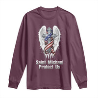 Saint Michael Protect Us American Christian Heritage Long Sleeve Shirt Catholic Faith Gift