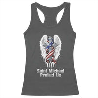 Saint Michael Protect Us American Christian Heritage Racerback Tank Top Catholic Faith Gift